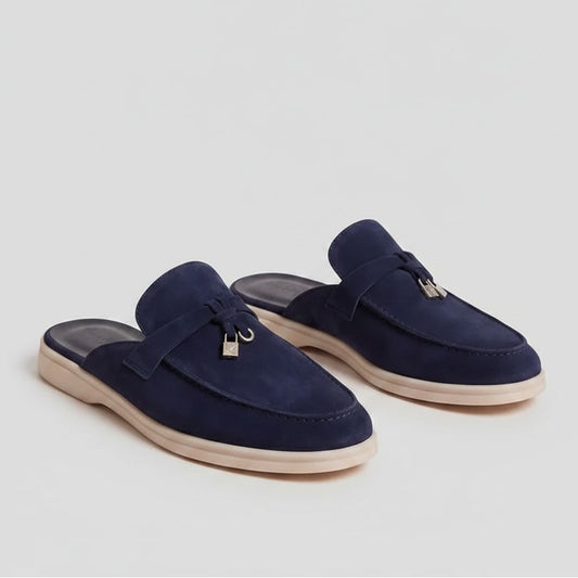 Herren Wildleder-Loafer Mules mit Metallanhänger | Bruno_1