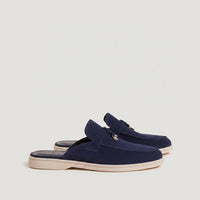 Herren Wildleder-Loafer Mules mit Metallanhänger | Bruno