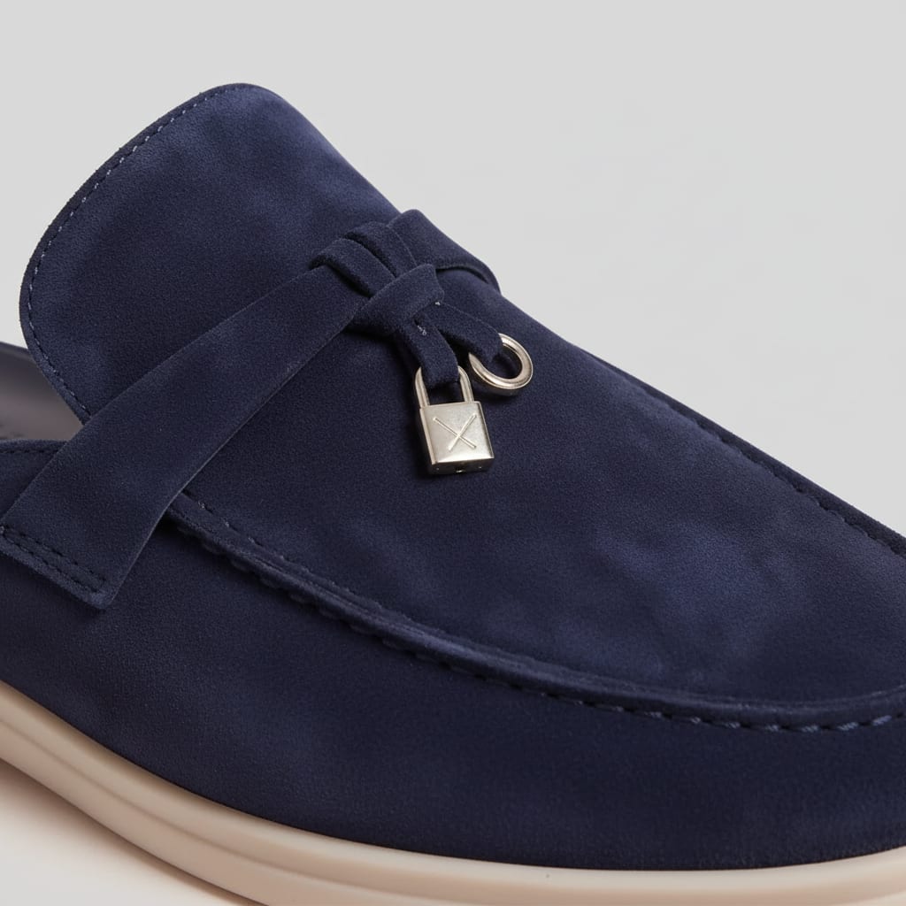 Herren Wildleder-Loafer Mules mit Metallanhänger | Bruno_4