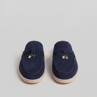 Herren Wildleder-Loafer Mules mit Metallanhänger | Bruno