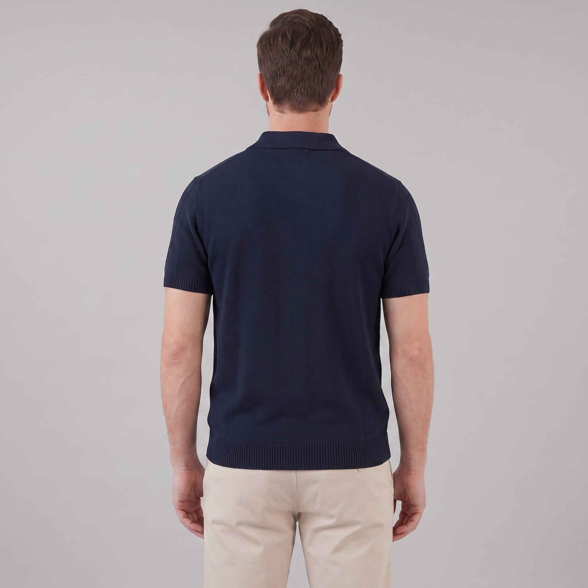 Herren Strickpolo mit Strukturmuster | Magnus