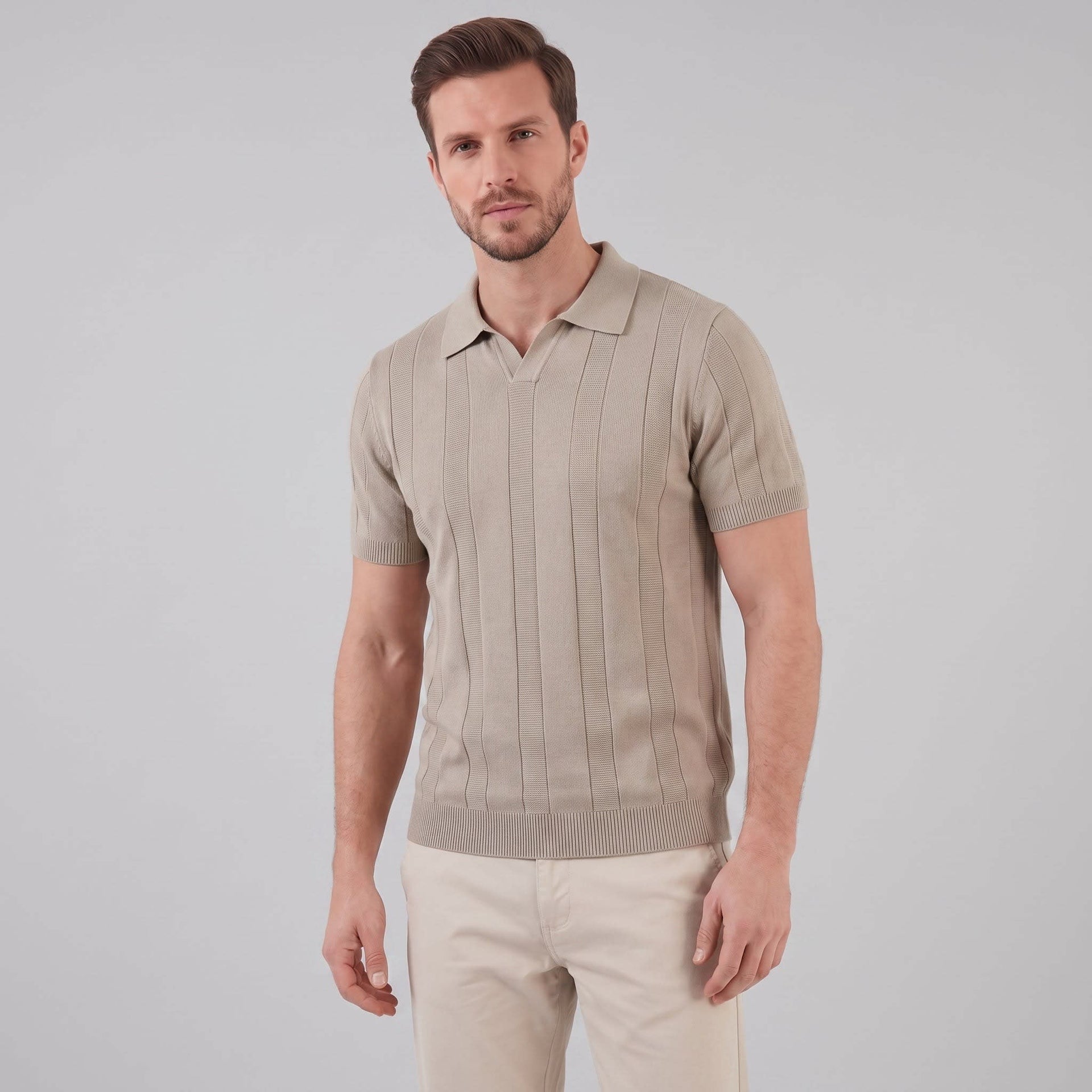 Herren Strickpolo mit Strukturmuster | Magnus