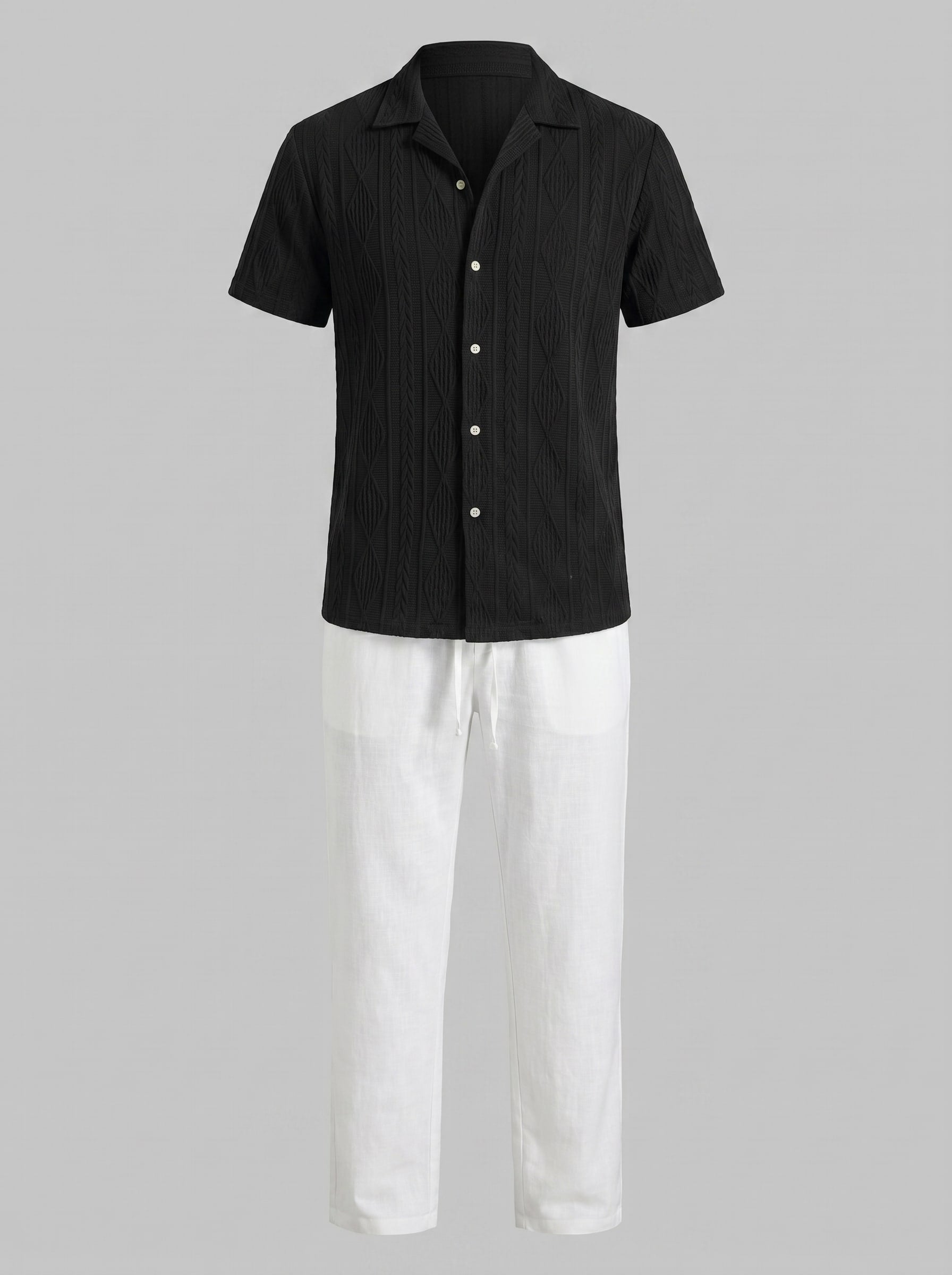 Herren Strickset mit Kubakragen und Hose | Burkhard