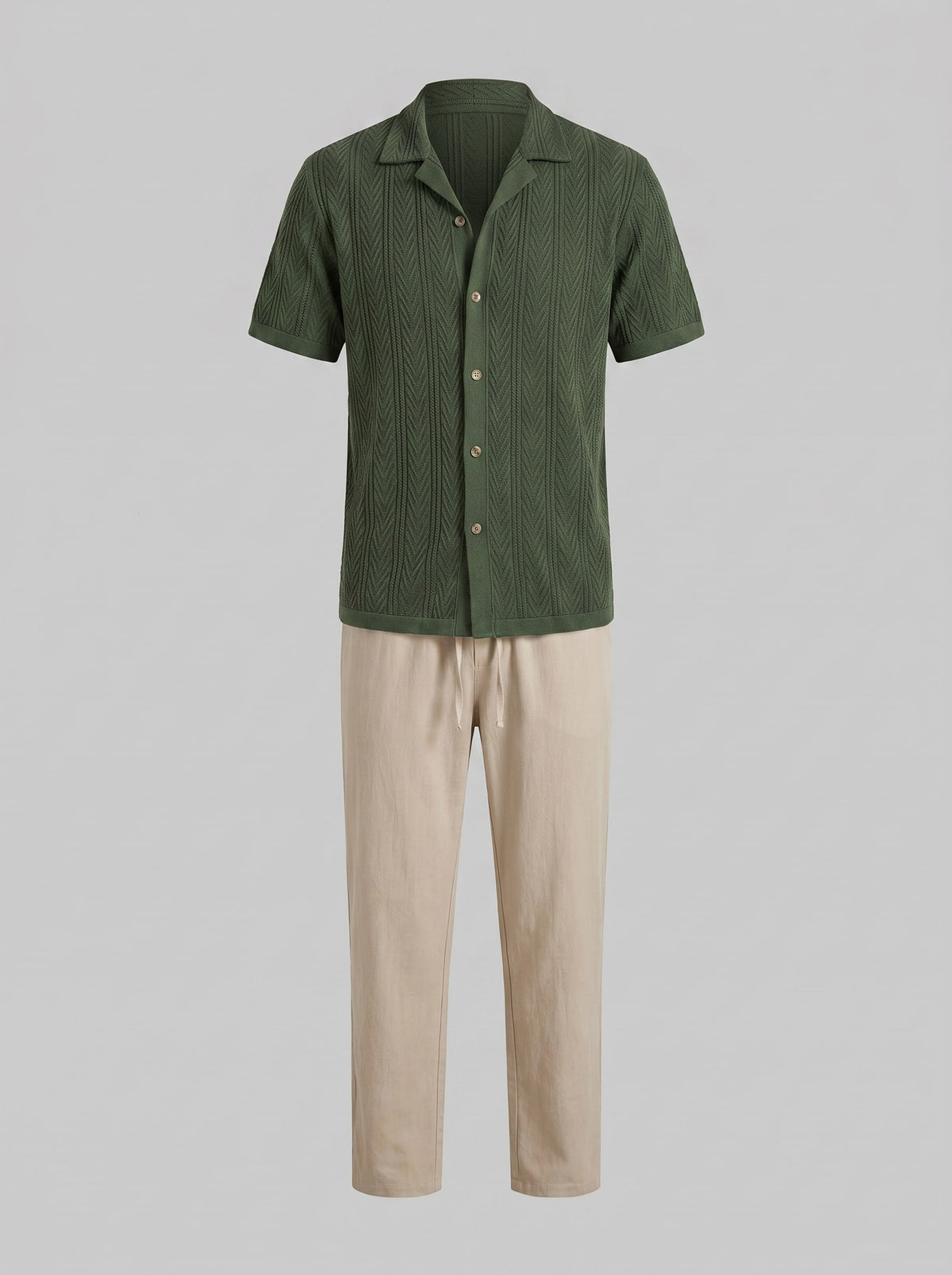 Herren Strickset mit Kubakragen und Hose | Burkhard_15