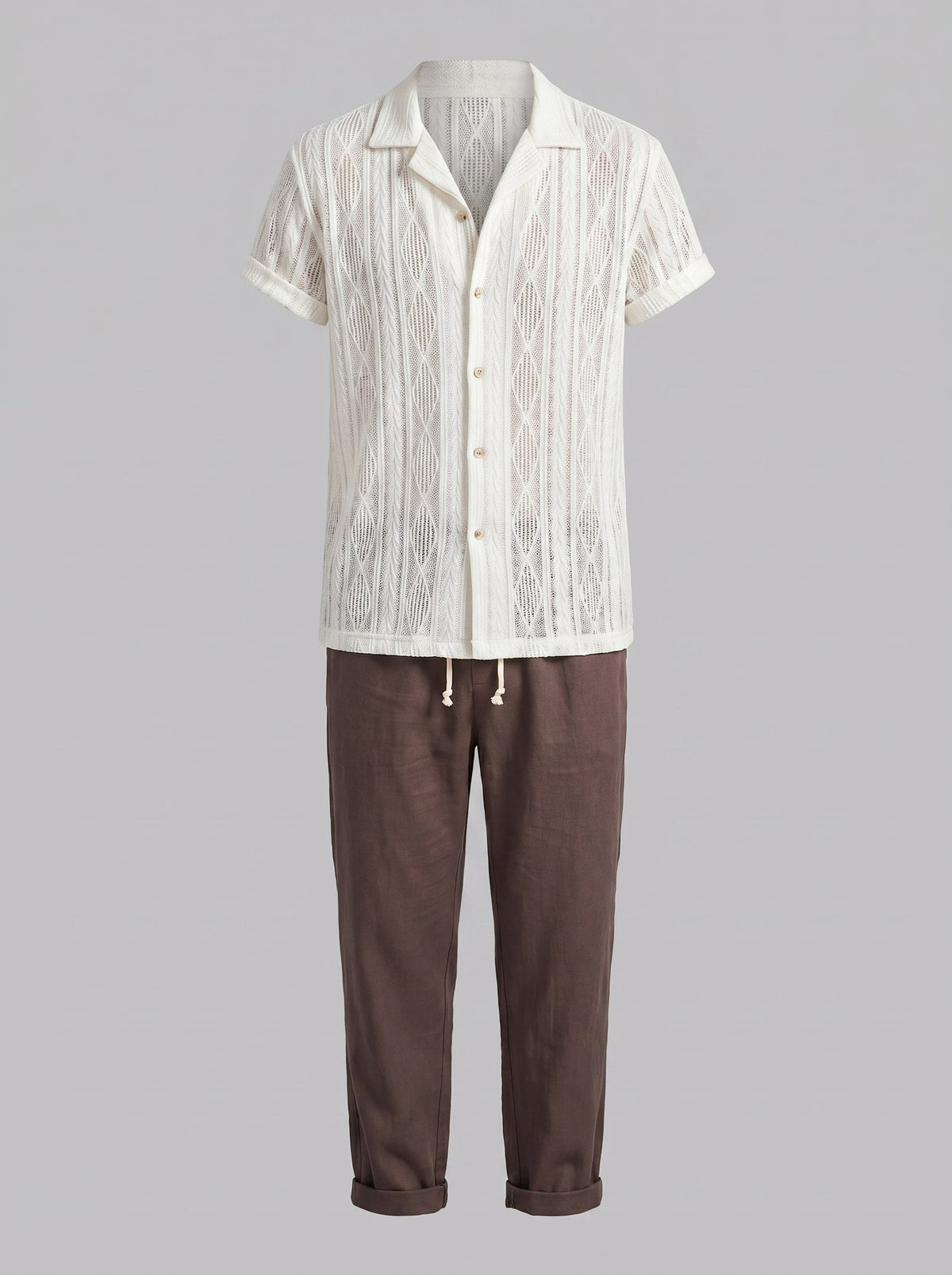 Herren Strickset mit Kubakragen und Hose | Burkhard