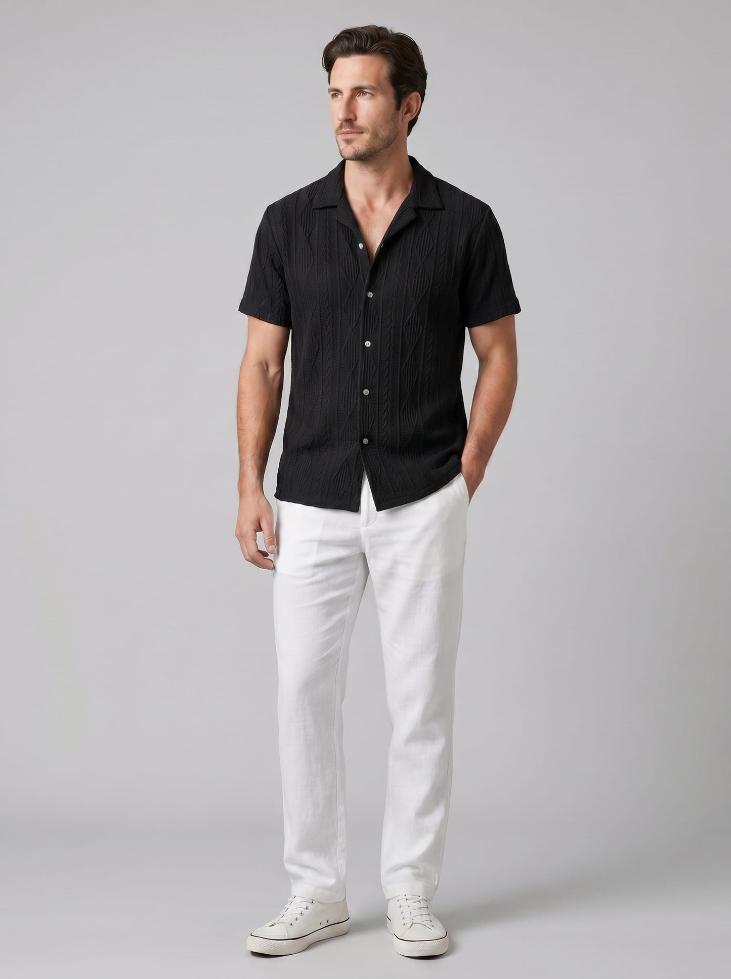 Herren Strickset mit Kubakragen und Hose | Burkhard_6