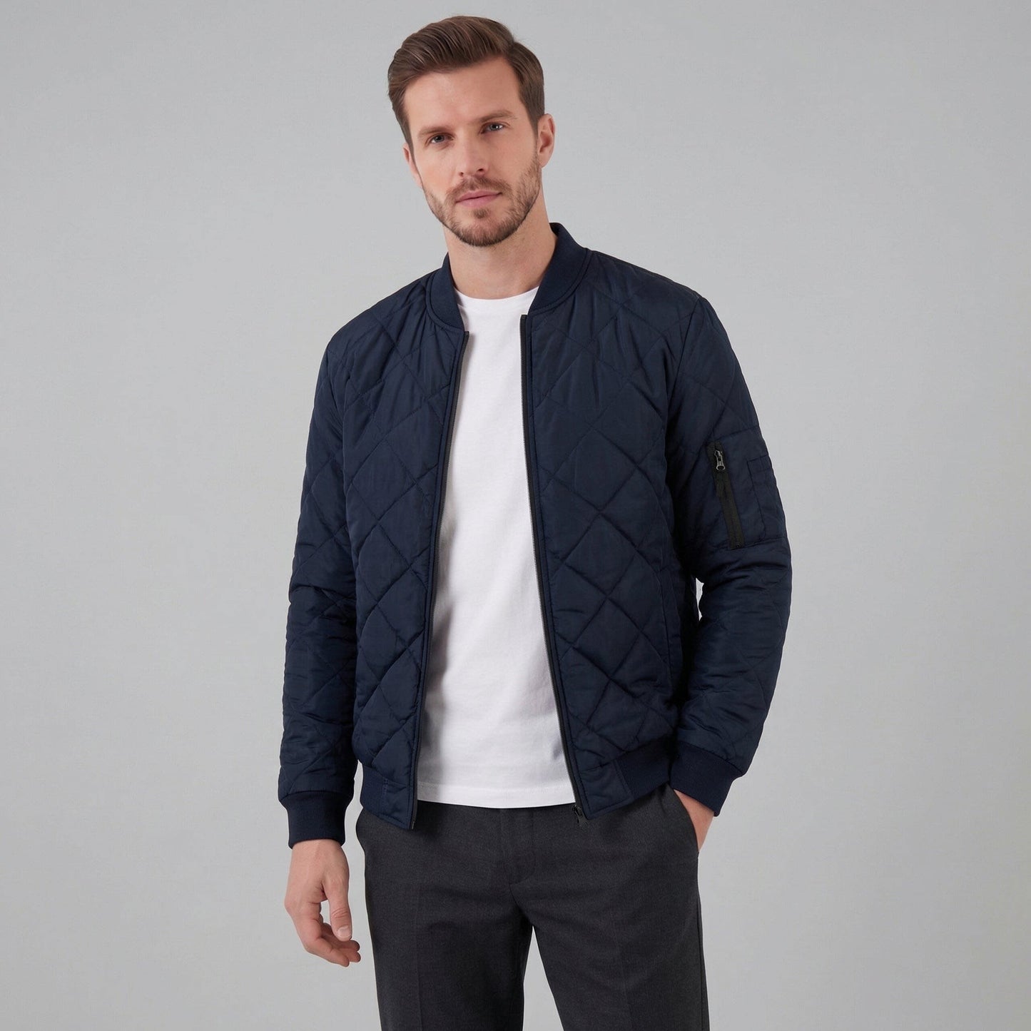 Herren Steppjacke im Bomber-Schnitt mit Rippbündchen | Walter_10