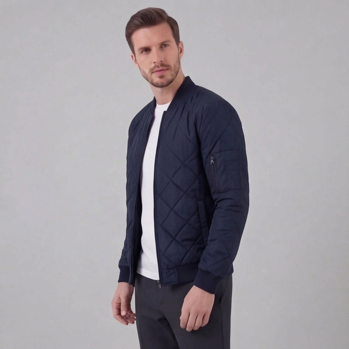 Herren Steppjacke im Bomber-Schnitt mit Rippbündchen | Walter