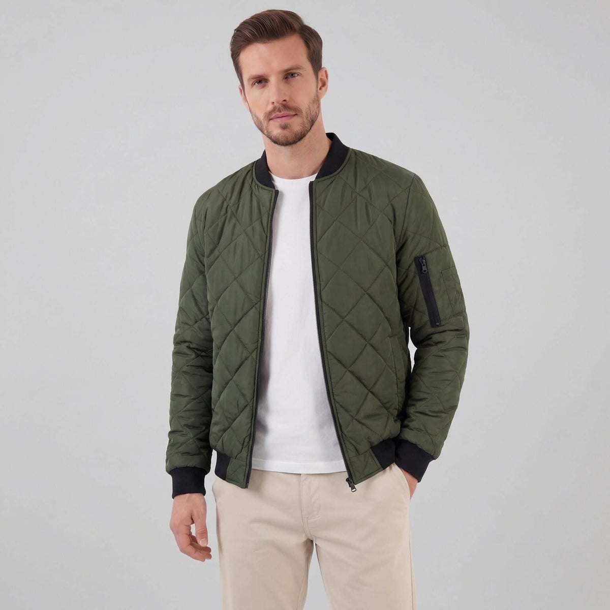Herren Steppjacke im Bomber-Schnitt mit Rippbündchen | Walter