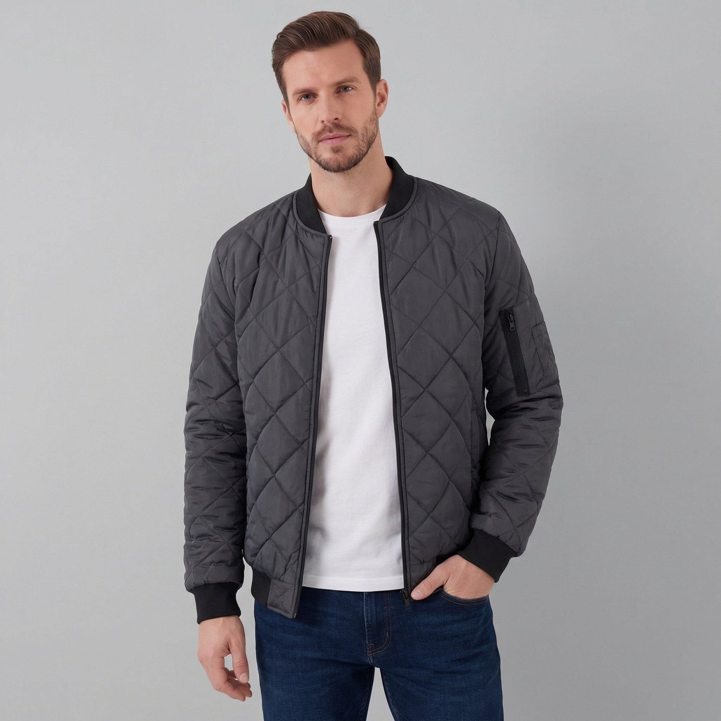Herren Steppjacke im Bomber-Schnitt mit Rippbündchen | Walter_6