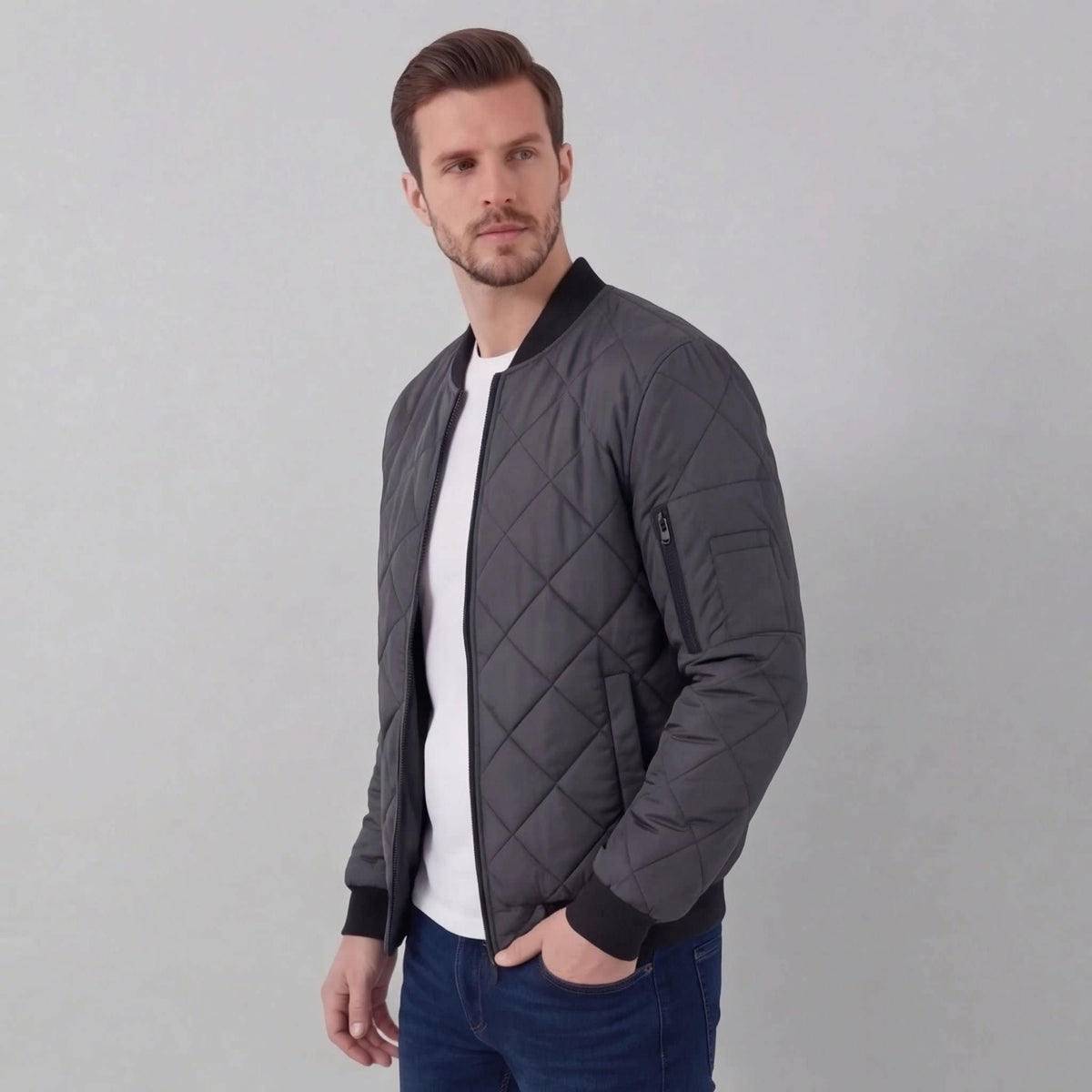 Herren Steppjacke im Bomber-Schnitt mit Rippbündchen | Walter_7