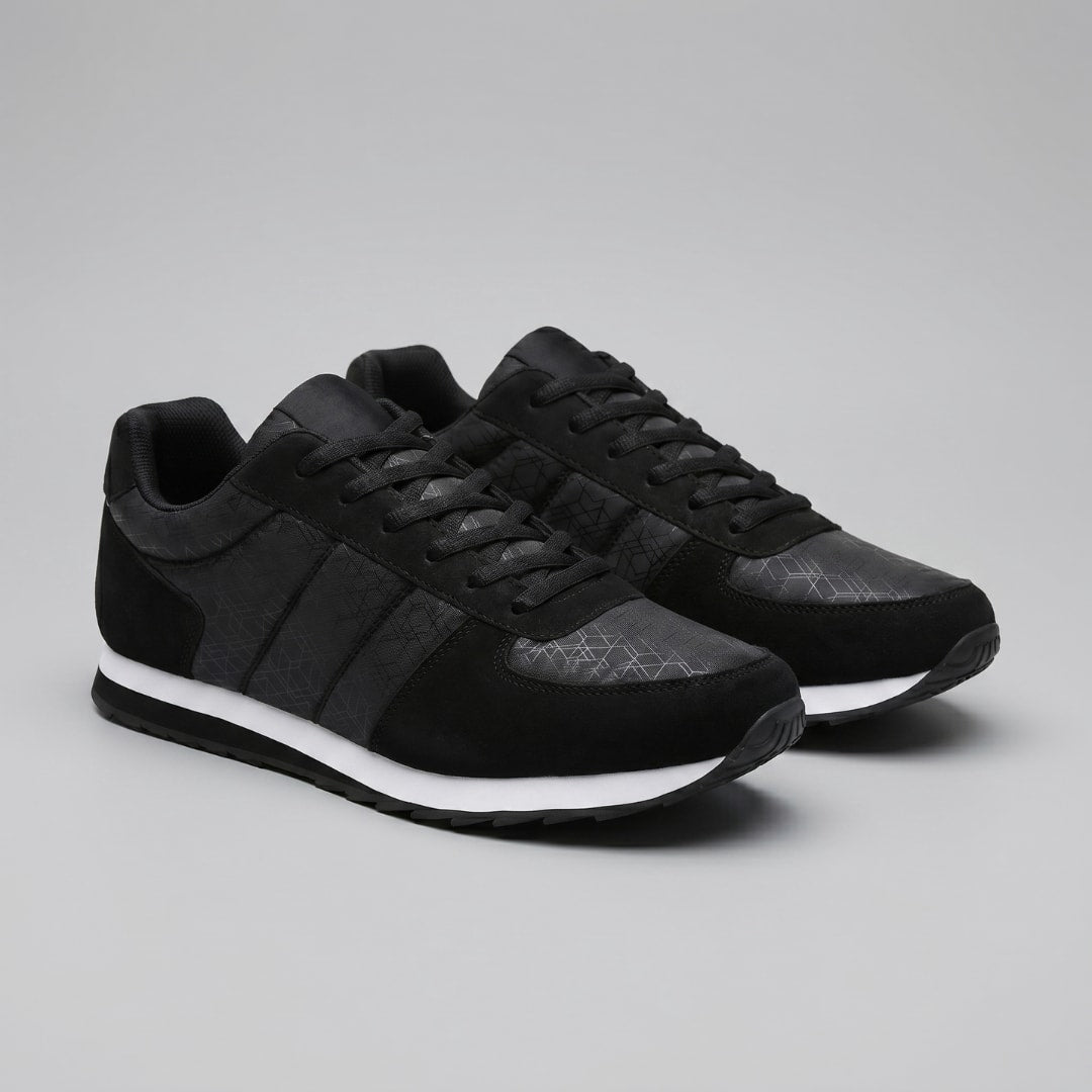 Herren Kunstledersneaker mit grafischem Muster | Frowin