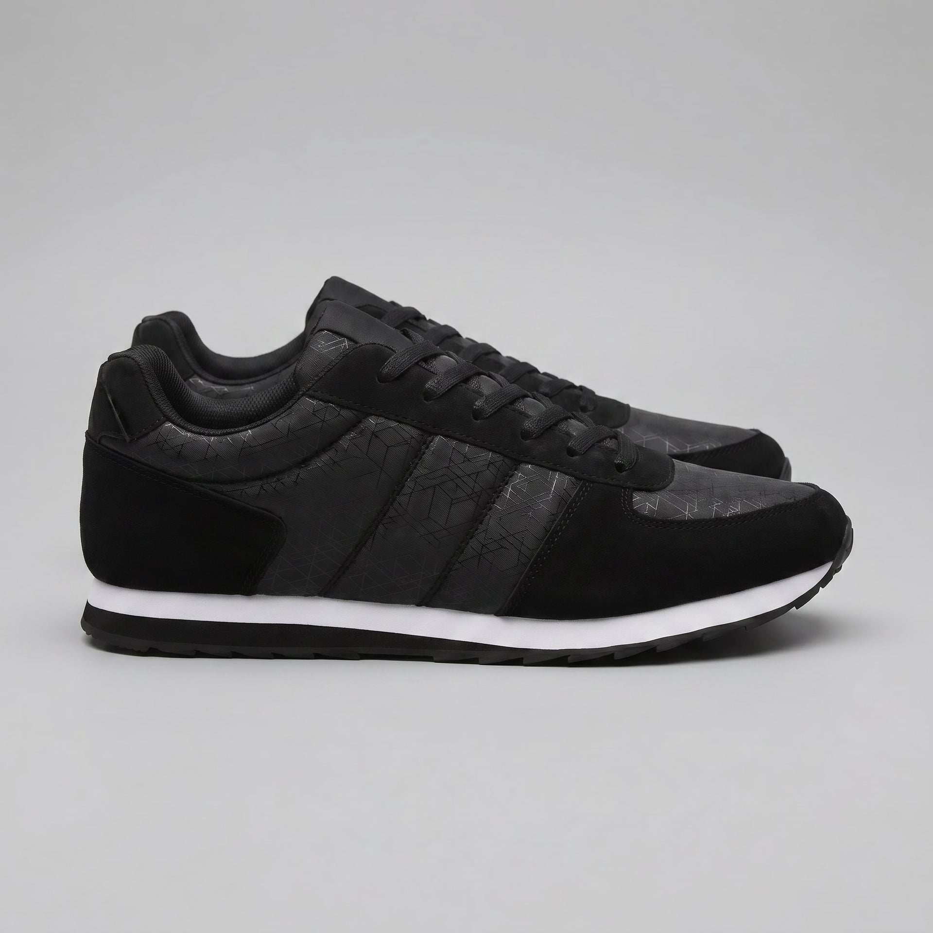 Herren Kunstledersneaker mit grafischem Muster | Frowin
