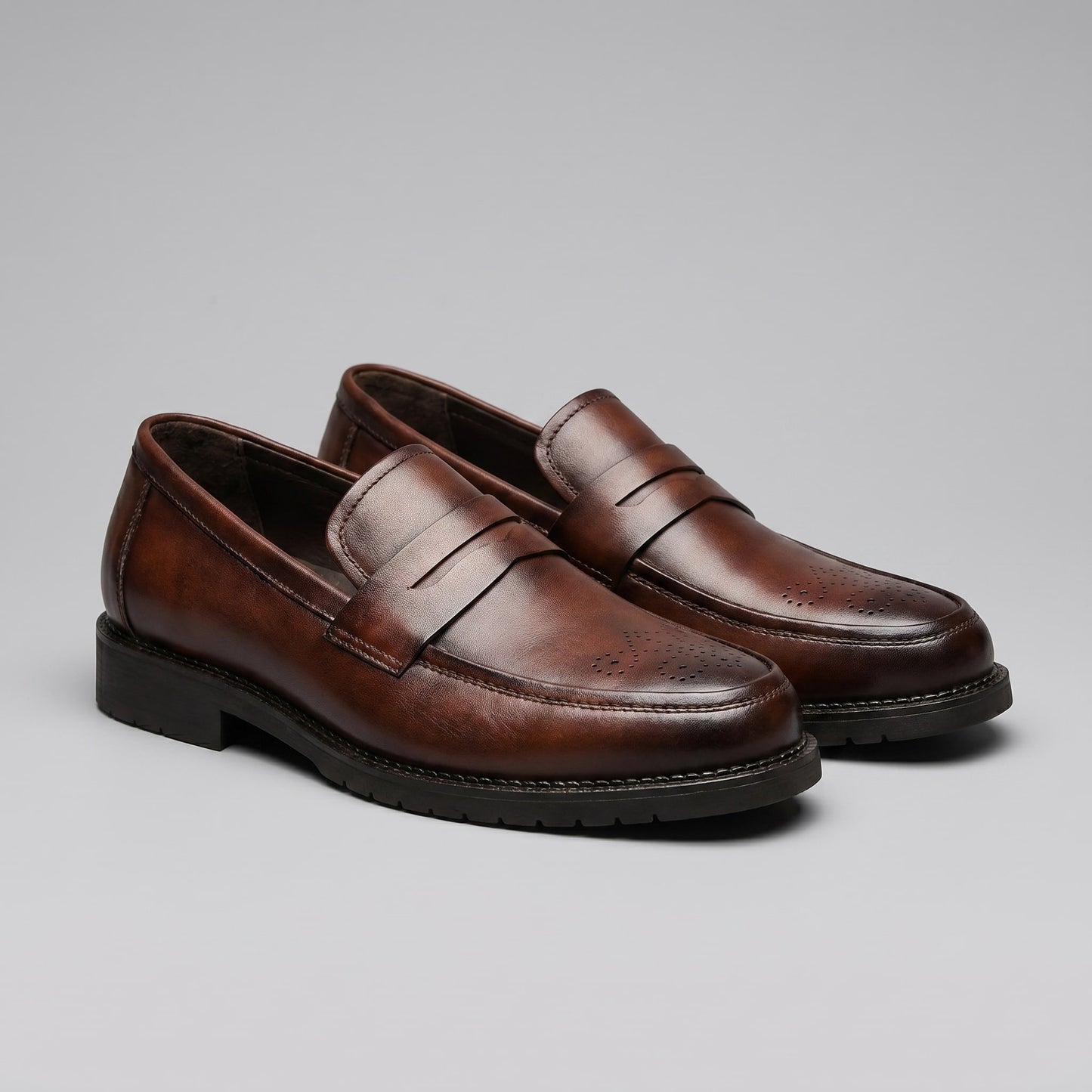 Herren Kunstleder-Loafer mit Lochmuster | Ingolf_1