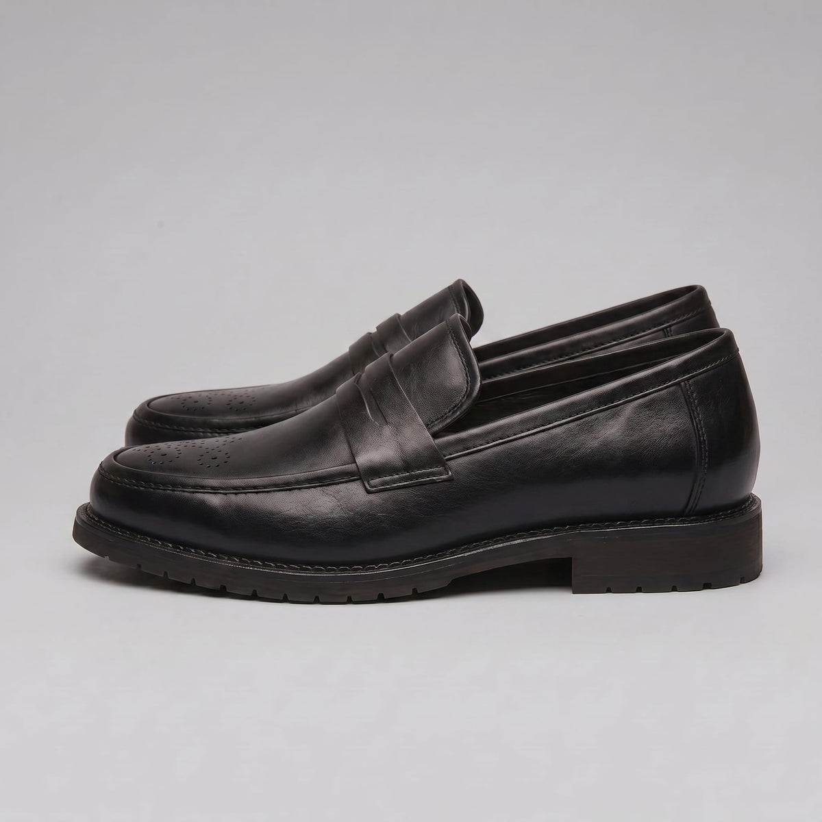 Herren Kunstleder-Loafer mit Lochmuster | Ingolf