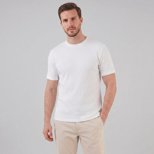 Herren Rippshirt Slim Fit mit Rundhalsausschnitt | Hellmut_1