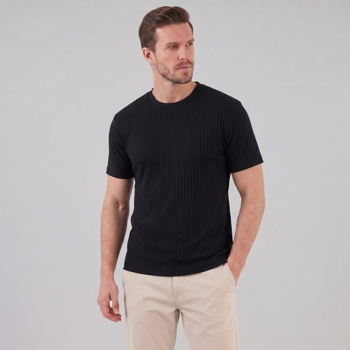 Herren Rippshirt Slim Fit mit Rundhalsausschnitt | Hellmut_6