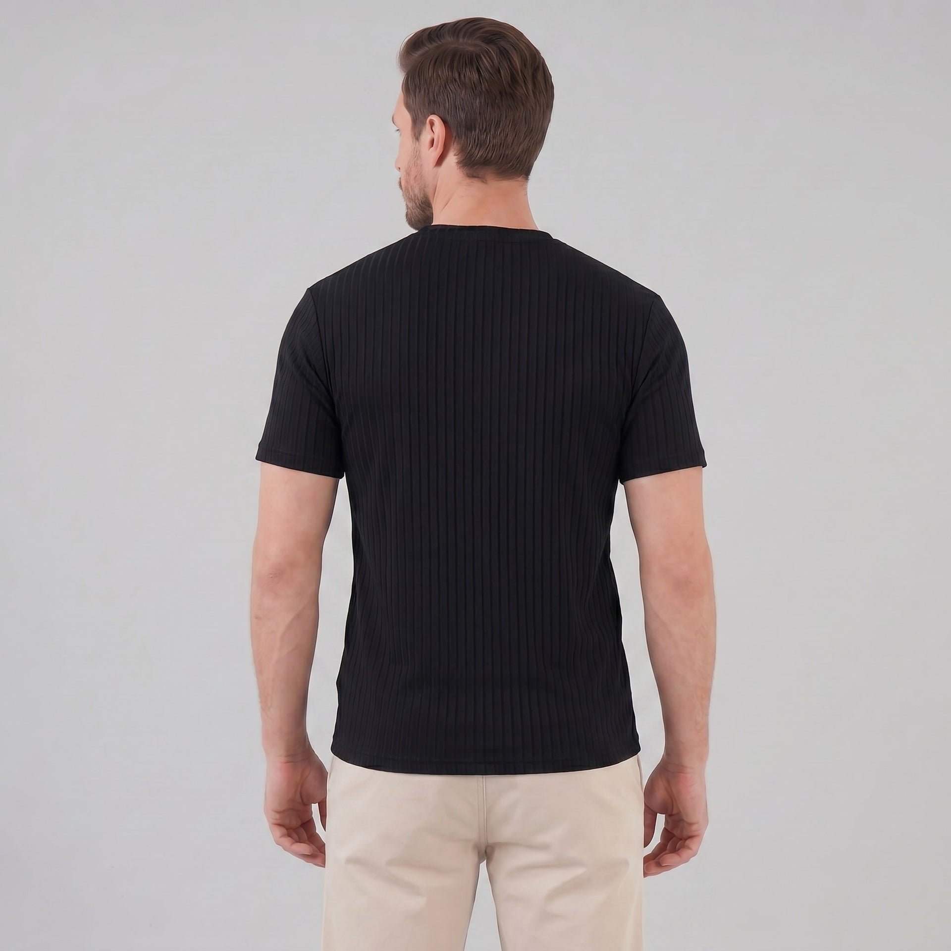 Herren Rippshirt Slim Fit mit Rundhalsausschnitt | Hellmut