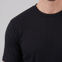 Herren Rippshirt Slim Fit mit Rundhalsausschnitt | Hellmut