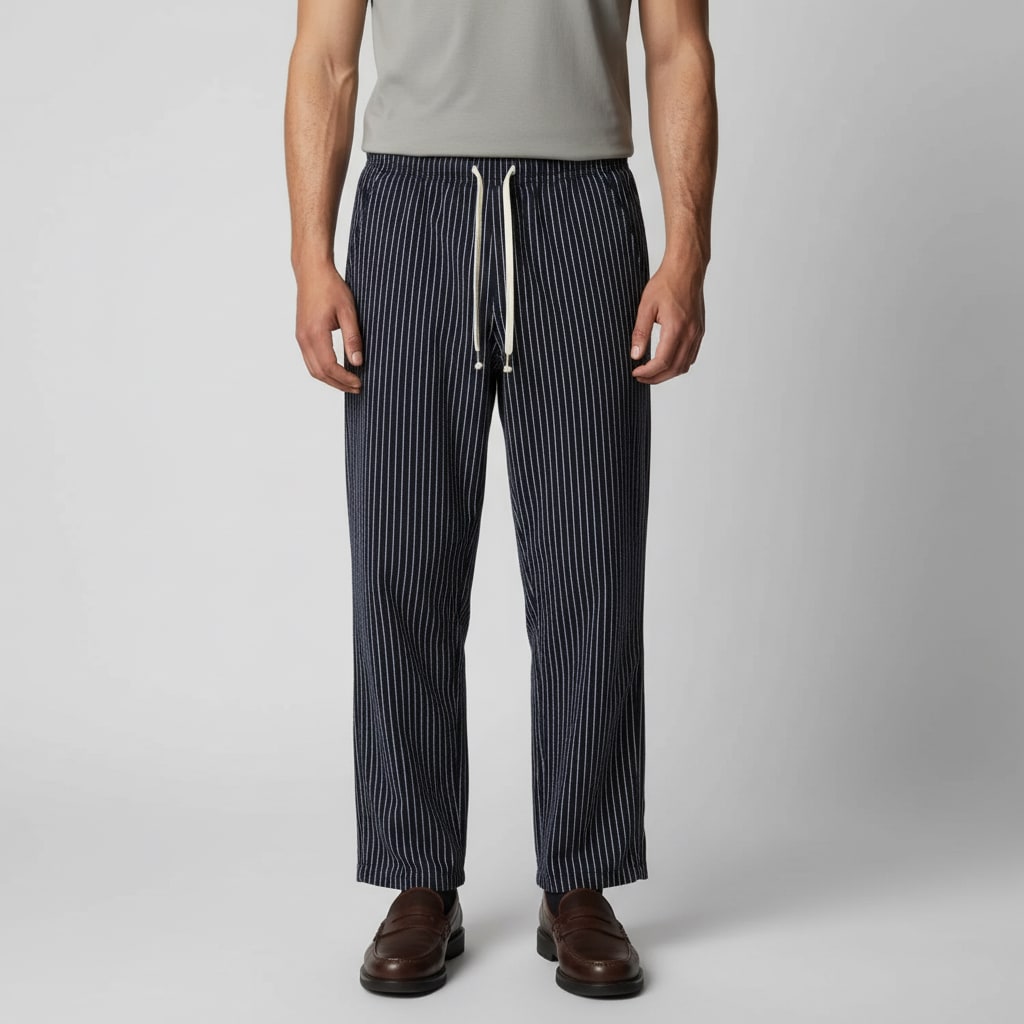 Herren Nadelstreifenhose mit Kordelzug | Karsten_1