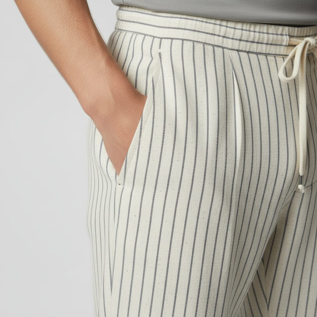 Herren Nadelstreifenhose mit elastischem Bund | Kay