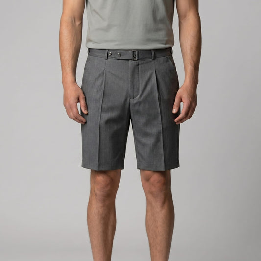 Herren Bundfaltenshorts mit Seitenschnalle | Roman_1