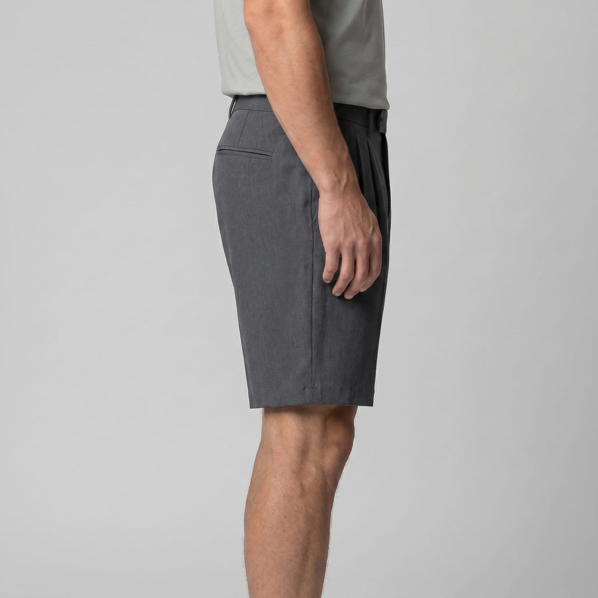 Herren Bundfaltenshorts mit Seitenschnalle | Roman