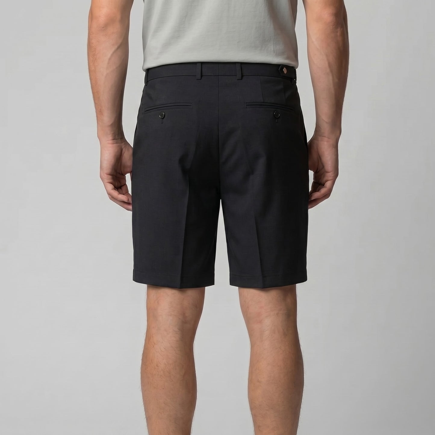 Herren Bundfaltenshorts mit Seitenschnalle | Roman_8