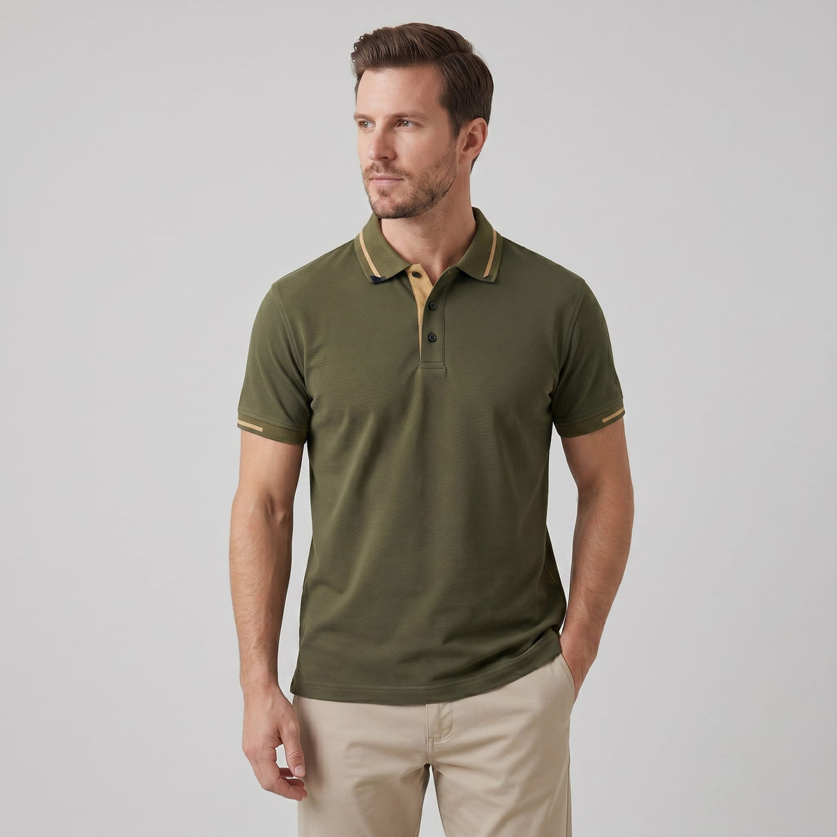 Herren Piqué-Poloshirt mit Kontrastkanten | Friedbert_1