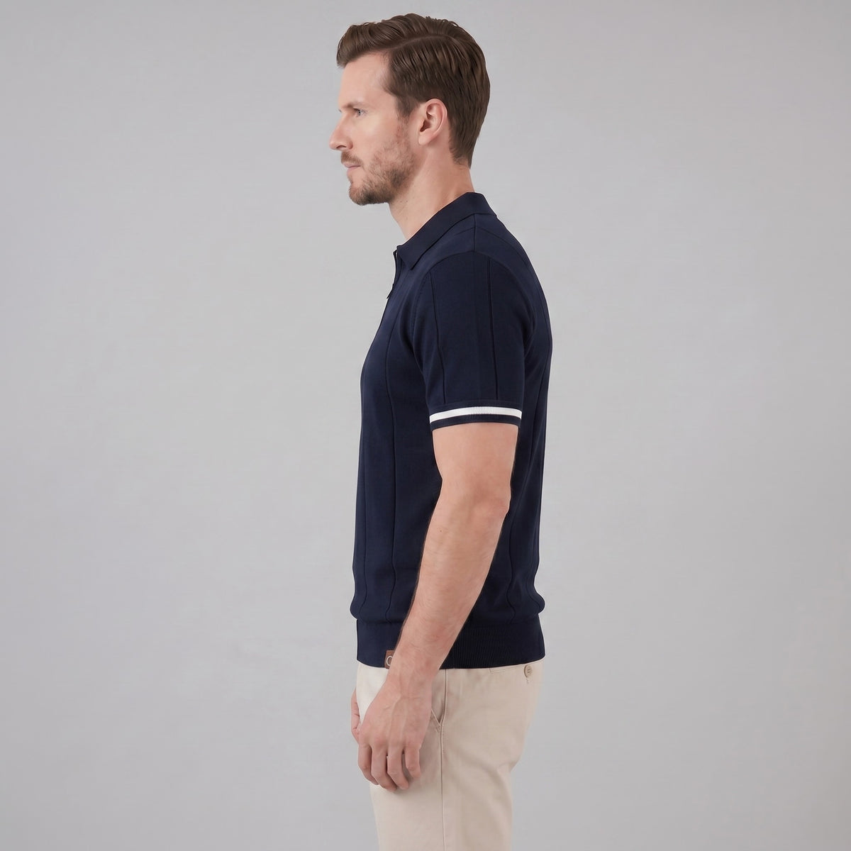 Herren Strickpolo mit Reißverschluss | Markus