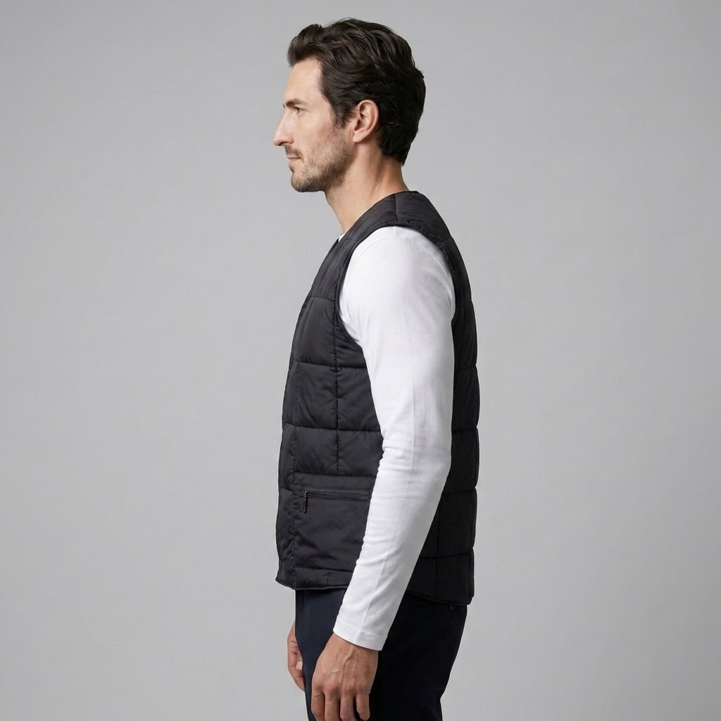 Herren Steppweste mit V-Ausschnitt und Knopfleiste | Walther