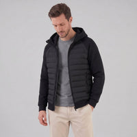 Herren Steppjacke mit Strickärmeln und Kapuze | Wieland