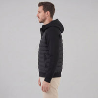 Herren Steppjacke mit Strickärmeln und Kapuze | Wieland