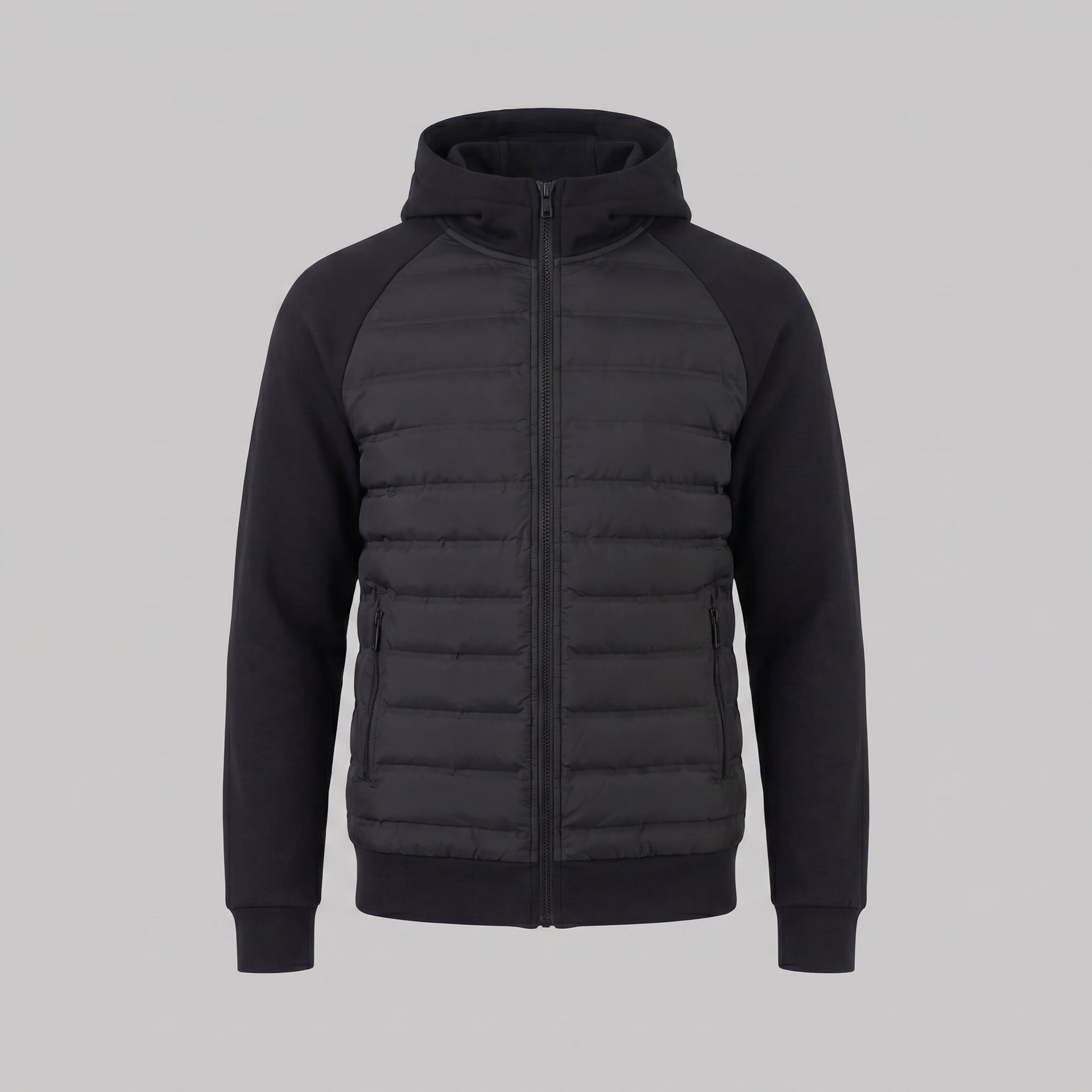 Herren Steppjacke mit Strickärmeln und Kapuze | Wieland