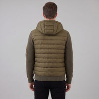 Herren Steppjacke mit Strickärmeln und Kapuze | Wieland
