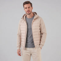 Herren Steppjacke mit Strickärmeln und Kapuze | Wieland