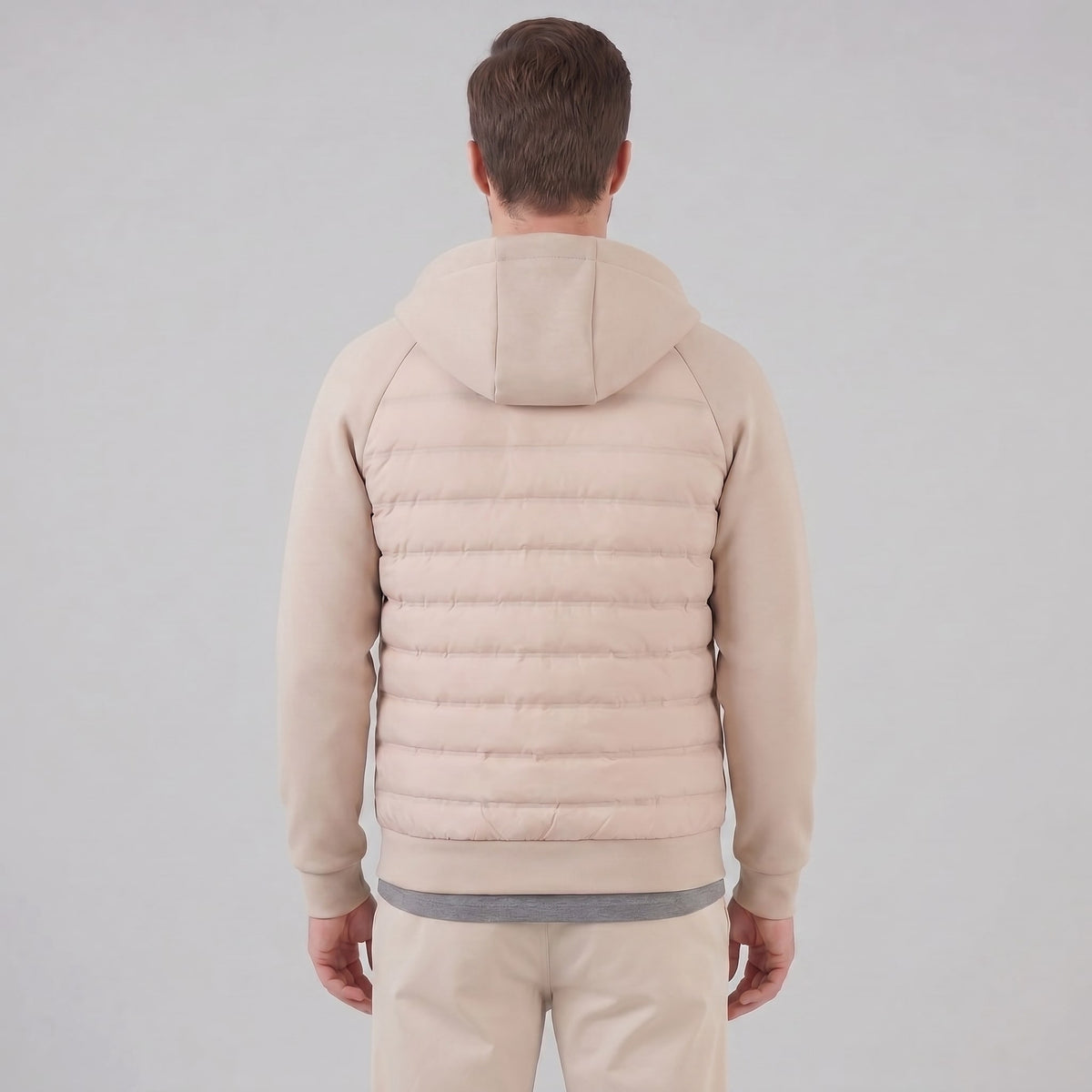 Herren Steppjacke mit Strickärmeln und Kapuze | Wieland_8