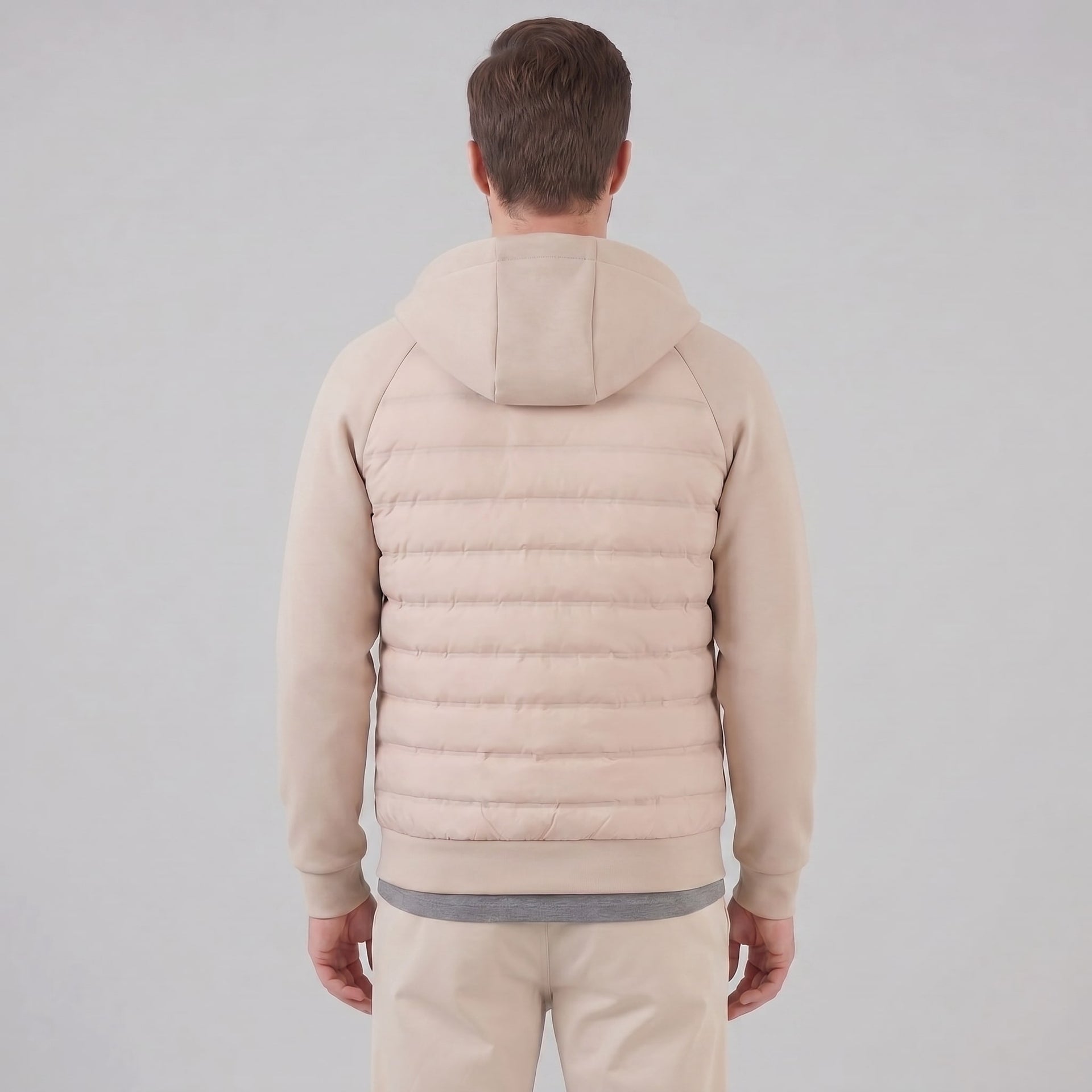 Herren Steppjacke mit Strickärmeln und Kapuze | Wieland