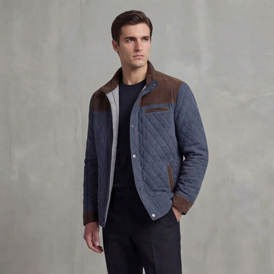 Herren Steppjacke mit Stehkragen und Kontrastpasse | Wilbert_1