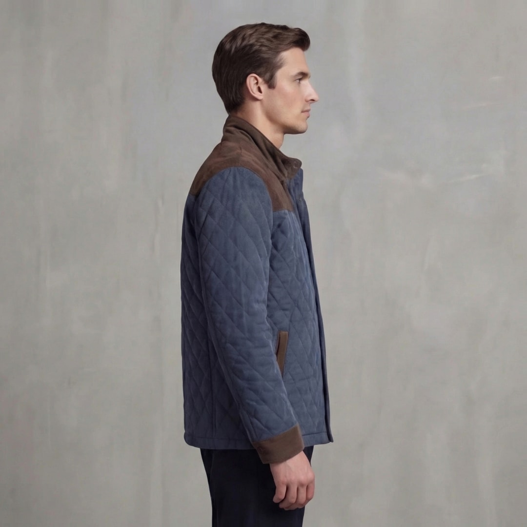 Herren Steppjacke mit Stehkragen und Kontrastpasse | Wilbert