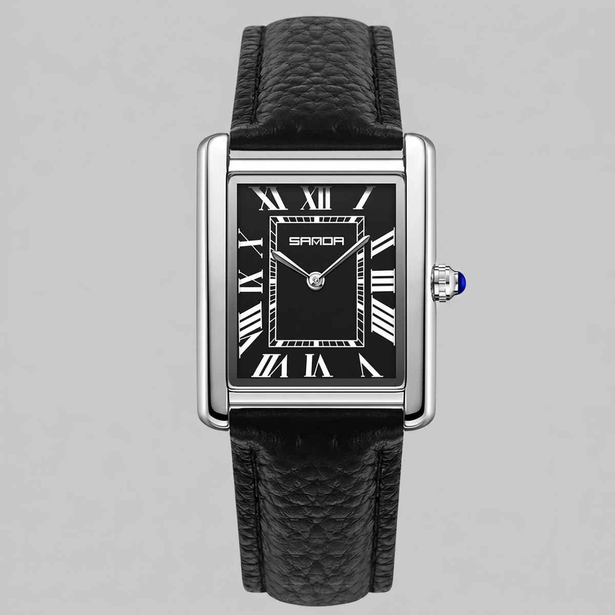 Herren Armbanduhr rechteckig mit Lederarmband | Hein