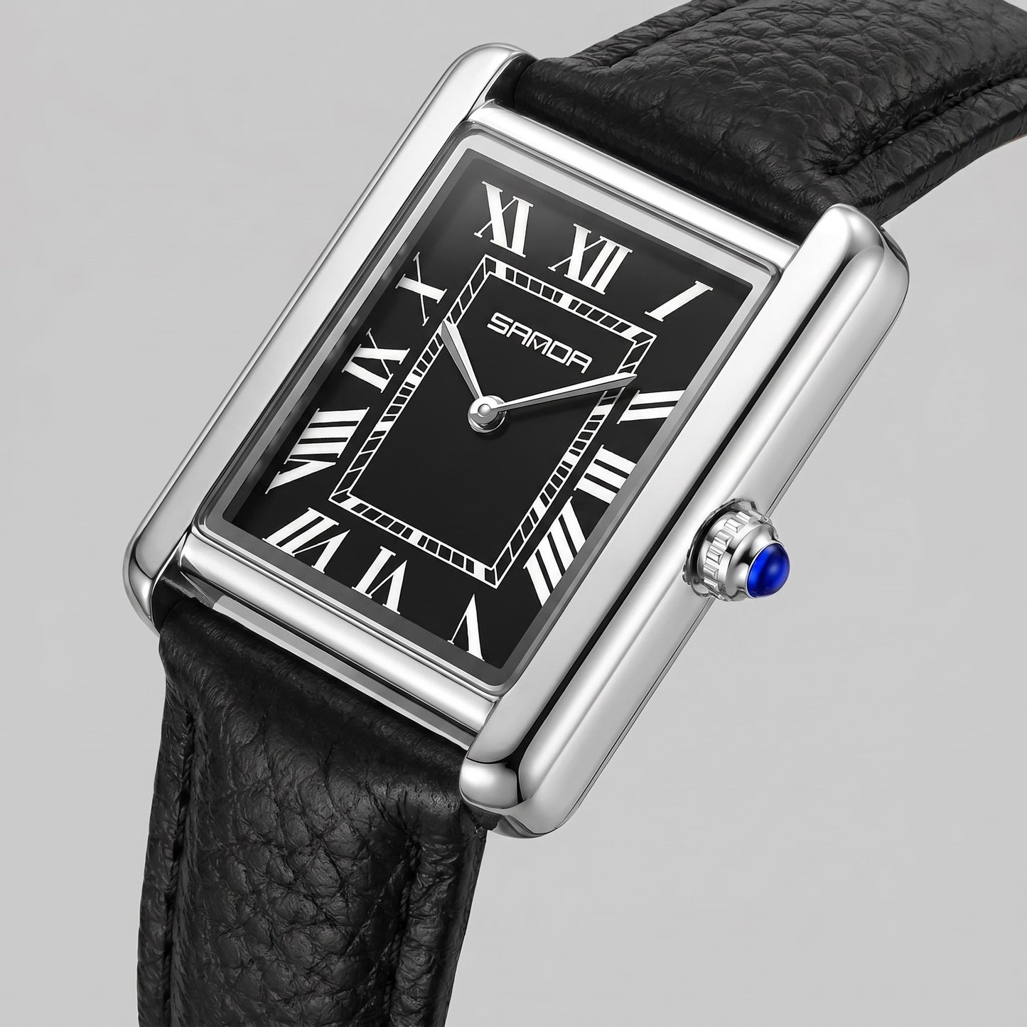 Herren Armbanduhr rechteckig mit Lederarmband | Hein_10