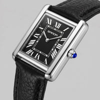 Herren Armbanduhr rechteckig mit Lederarmband | Hein