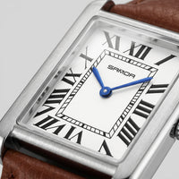 Herren Armbanduhr rechteckig mit Lederarmband | Hein