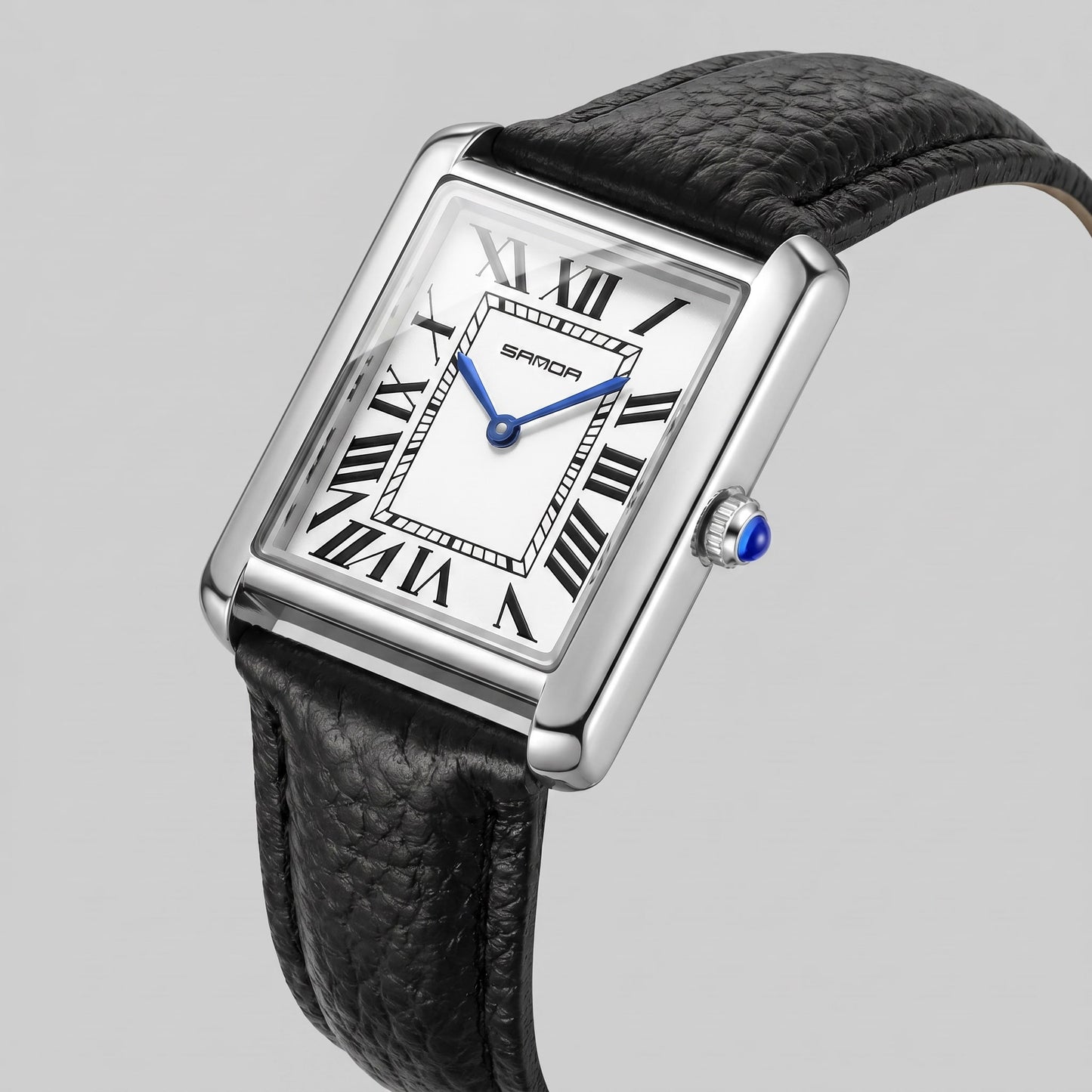 Herren Armbanduhr rechteckig mit Lederarmband | Hein_5