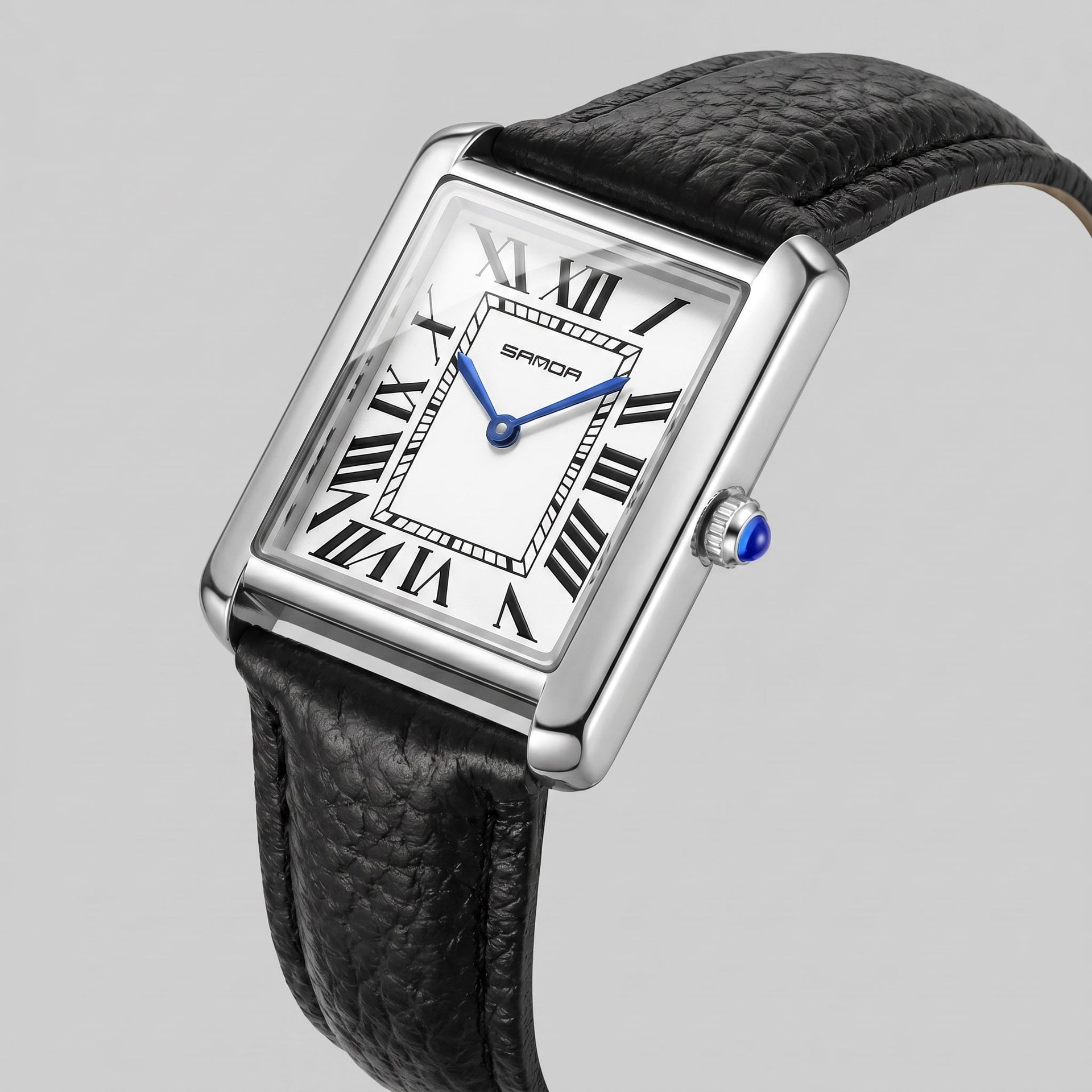 Herren Armbanduhr rechteckig mit Lederarmband | Hein