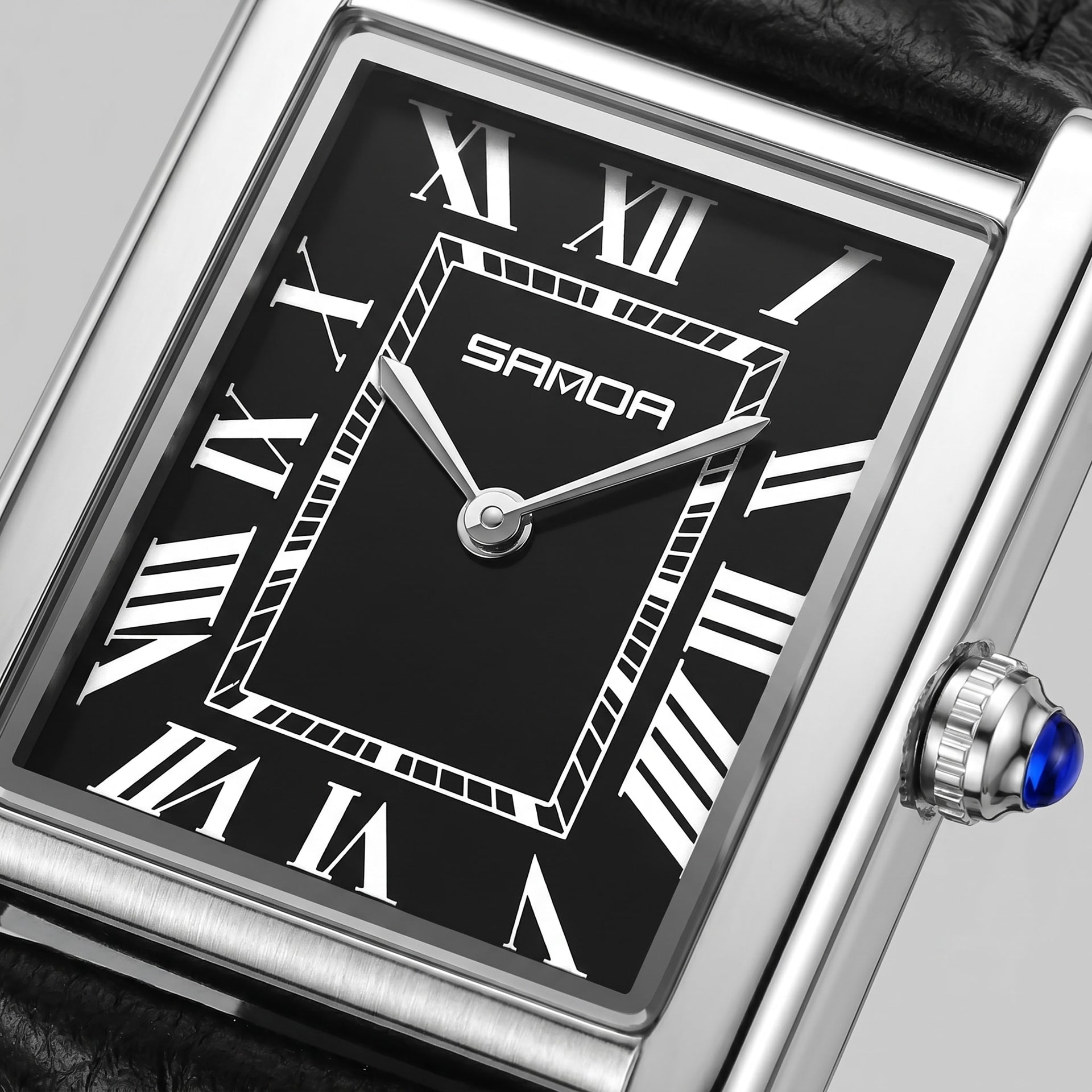 Herren Armbanduhr rechteckig mit Lederarmband | Hein
