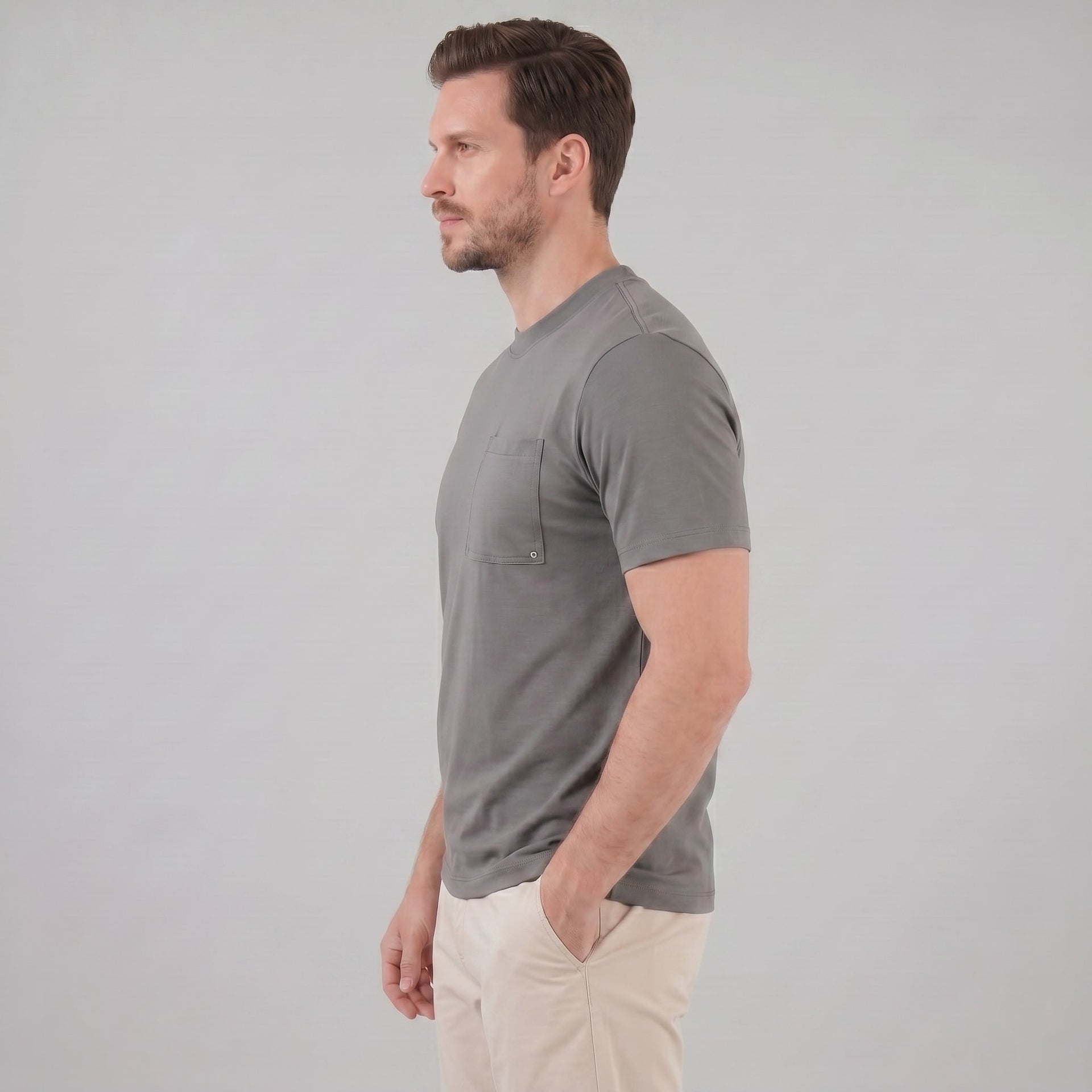 Herren T-Shirt Comfort Fit mit Brusttasche | Helmar