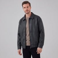 Herren Kunstlederjacke mit Hemdkragen | Wulf