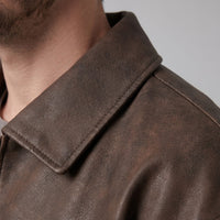 Herren Kunstlederjacke mit Hemdkragen | Wulf